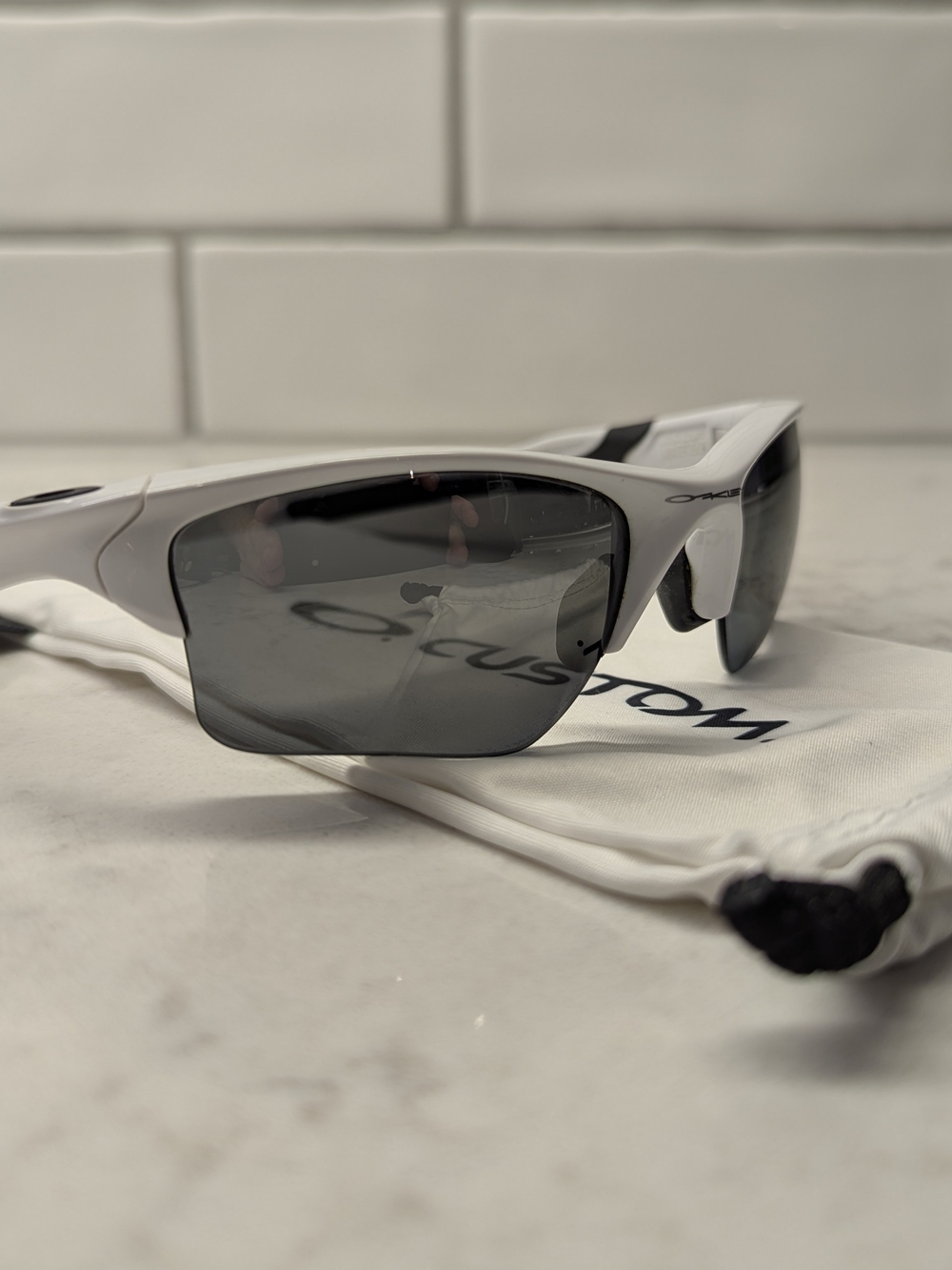 Oakley White Half Jacket 2.0 Sport Sunglasses - Gray Lenses